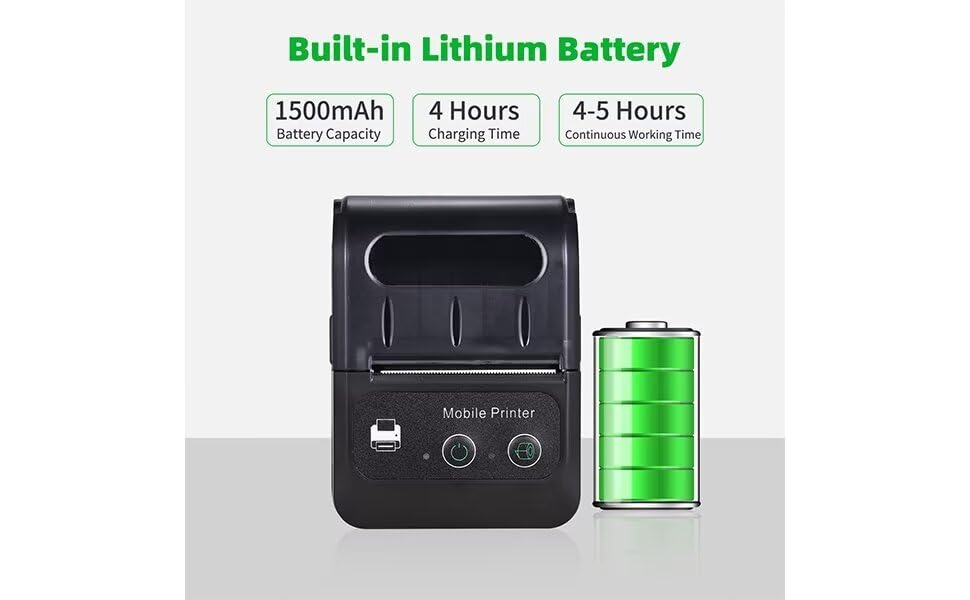 GZGYNADAST Bluetooth Thermal Receipt Printer 58mm, Android Wireless Portable Mini Pocket Invoice Bill Ticket pos Printer for Small Business, Compatible with Android/Windows/Linux,NOT for iOS/ipad/MAC