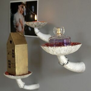 1PCS Mushroom Hanging Shelf,Cute Mushroom Wall Floating Shelf Wall Mounted Hanging Shelves for Home(L)