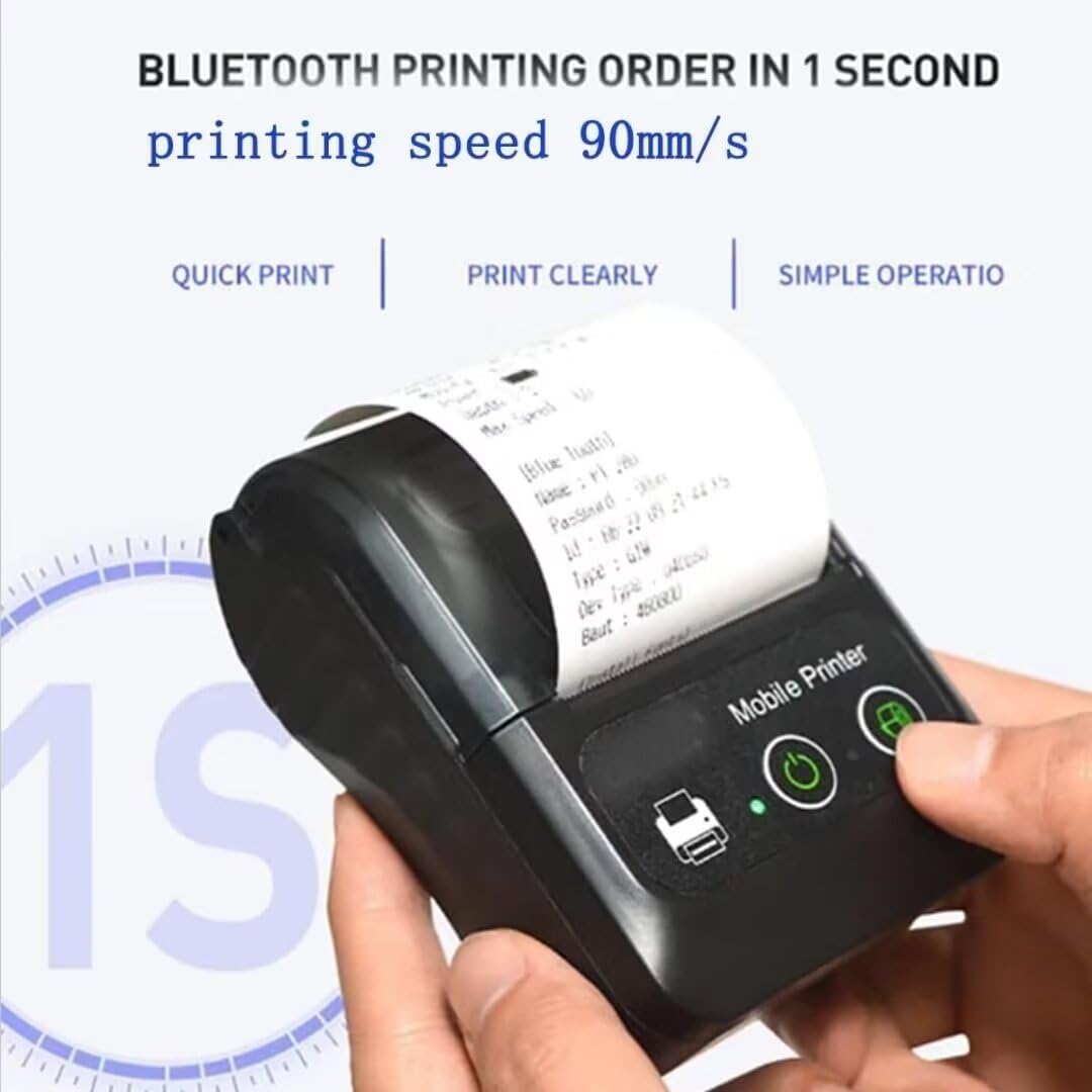 GZGYNADAST Bluetooth Thermal Receipt Printer 58mm, Android Wireless Portable Mini Pocket Invoice Bill Ticket pos Printer for Small Business, Compatible with Android/Windows/Linux,NOT for iOS/ipad/MAC