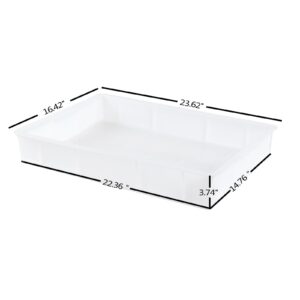 Eagrye 4-Pack Commercial Stackable Pizza Proofing Dough Box, Plastic Bread Container Dough Trays