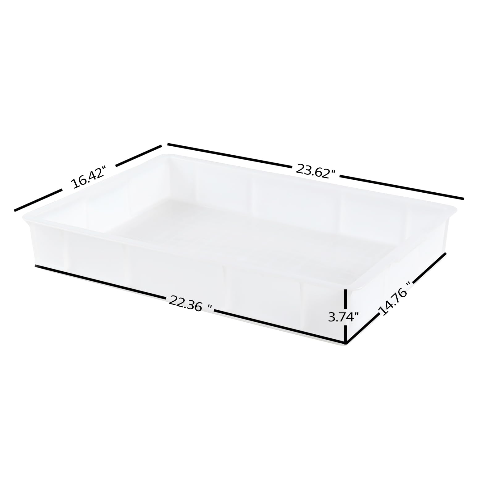 Eagrye 4-Pack Commercial Stackable Pizza Proofing Dough Box, Plastic Bread Container Dough Trays