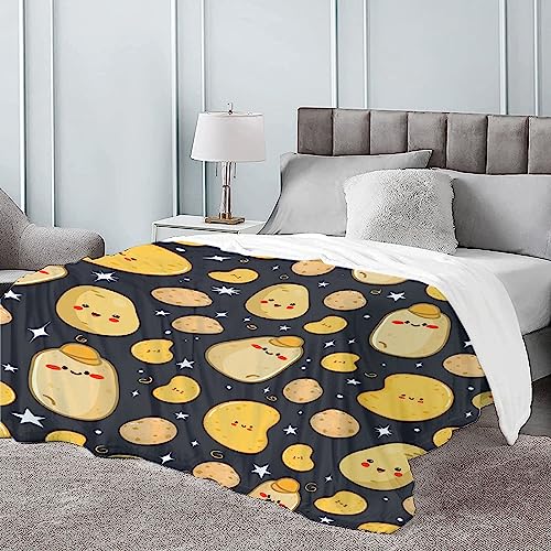 Potatoes Blanket Gift for Girl Women Blanket Super Soft Cozy Warm Throw for Couch Bed Sofa Office Decor All Season 50 * 40" S for Kid