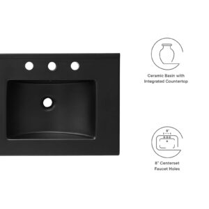 Modway EEI-5073-BLK Cayman 48" Double Basin Bathroom Sink, Black