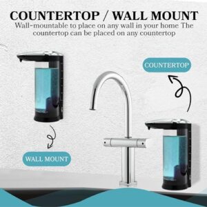 Rechargeable Automatic Soap Dispenser Touchless. Large 22oz Dual Wall Mountable or Countertop Liquid Hand Soap Dispenser for Kitchen Sink. Automatic Soap Dispenser Bathroom.