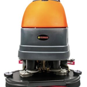 SUNMAX RT120 34" Self-Propelled Commercial Floor Scrubber Machine - 33-Gal Tank, Dual Brushes, Battery Powered, High Efficiency for Large Areas