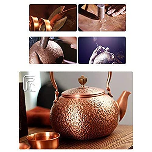 Handmade Solid Copper Tea Pot Kettle Stovetop Teapot Thick,Pure Copper Kettle, Kettle, Tea Set, Handmade Copper Teapot Tea Kettle for Stove top