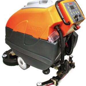 SUNMAX RT120 34" Self-Propelled Commercial Floor Scrubber Machine - 33-Gal Tank, Dual Brushes, Battery Powered, High Efficiency for Large Areas