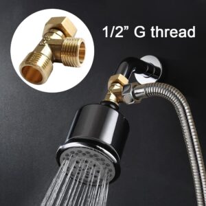 Joywayus Brass G1/2" 3 Way Diverter, Tee Shape Hose Fitting Adapter Connector, for Angle Valve Hose, Bath Shower Arm, Toilet Bidet Sprayer, Bathtub Faucet