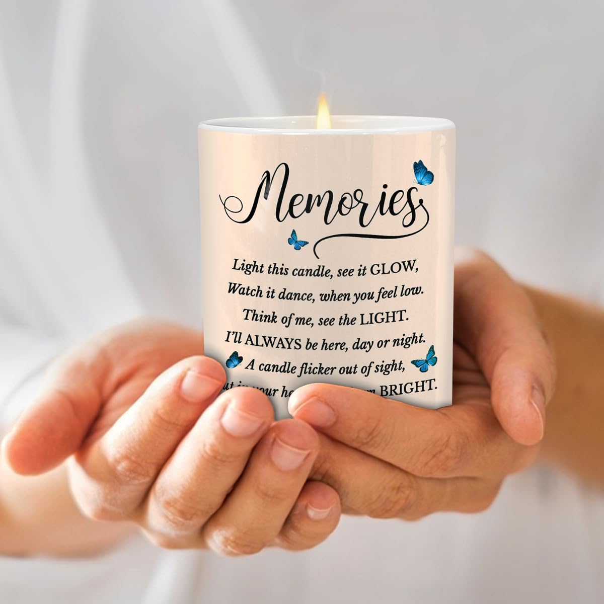 Memorial Candle for Loss of Loved One - in Loving Memory Ceramic Jar Scented Candles - Rememberance Candle Sympathy Gifts Remembrance Condolences Gifts