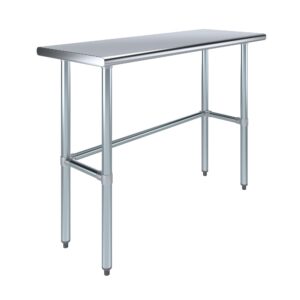 18 in. x 48 in. open base stainless steel work table | residential & commercial | food prep | heavy duty utility work station | nsf