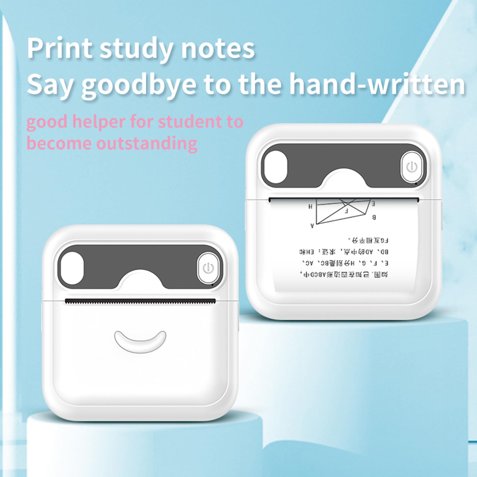 Mini Sticker Printer Smart Pocket Thermal Printer Bluetooth Portable Receipt Printer for Photo Journal Notes