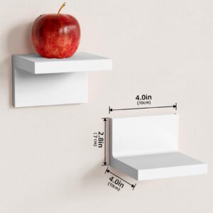 Tigcent 4 Pack Small Floating Shelf, Mini Wall Shelf Small Shelf for Wall Decor, Plastic Hanging Display Ledges for Bathroom Livingroom Bedroom