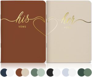 lssh gmbh wedding vow books,original vow books his and hers,perfect wedding essentials for your wedding day,28 pages, 5.5" x 4" (terracotta & beige)