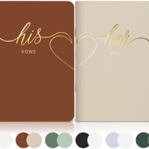 LSSH GmbH Wedding Vow Books,Original Vow Books His and Hers,Perfect Wedding Essentials for Your Wedding Day,28 Pages, 5.5" X 4" (Terracotta & beige)