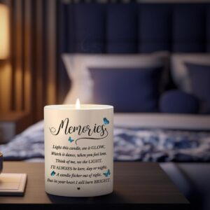 Memorial Candle for Loss of Loved One - in Loving Memory Ceramic Jar Scented Candles - Rememberance Candle Sympathy Gifts Remembrance Condolences Gifts