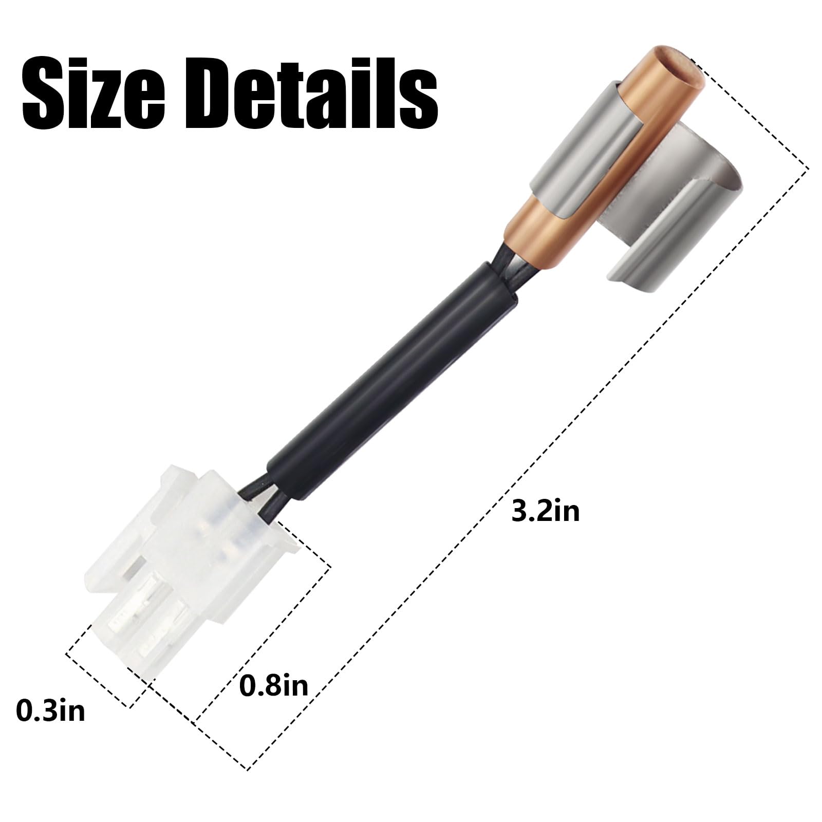 ZATUX 3 Pcs W10383615 Refrigerator Thermistor with Clip Compatible with Whir-lpool Freezers Replaces WPW10383615 AP6020675 PS11753994 EAP11753994 2118226