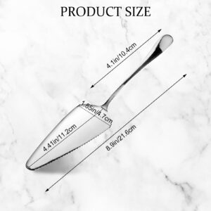 RETON 5 Pcs Pie Server Set, Stainless Steel Cake Cutter Pizza Spatula Server, Triangular Spade Pie Cutter Serving Utensils for Cutting Pizza, Cake, Pie, Dessert (8.9 Inch, Serrated Edge)