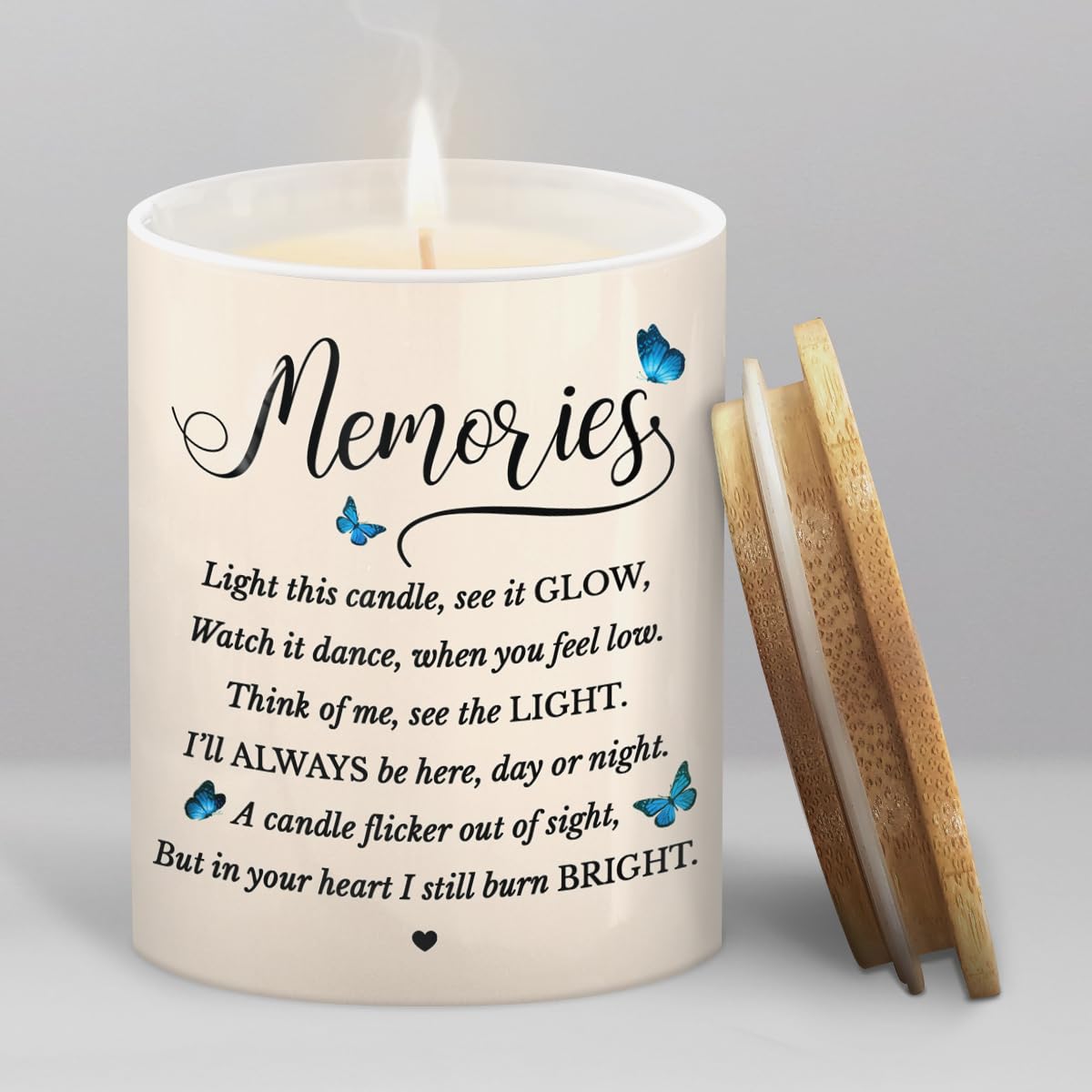 Memorial Candle for Loss of Loved One - in Loving Memory Ceramic Jar Scented Candles - Rememberance Candle Sympathy Gifts Remembrance Condolences Gifts