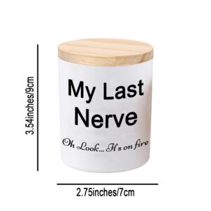 Candles Gifts for Women Funny Unique Novelty My Last Nerve Candle Christmas Birthday Gift for Sister Best Friend Stocking Stuffers for Women Lavender Scented Soy Candle