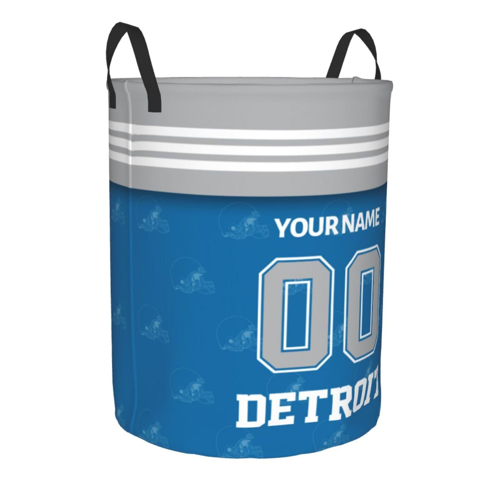 Detroit Laundry Hamper Custom Laundry Hamper with Name Number Personalized Laundry Baskets Collapsible Storage Basket for Bedroom Bathroom Football Fan Gift