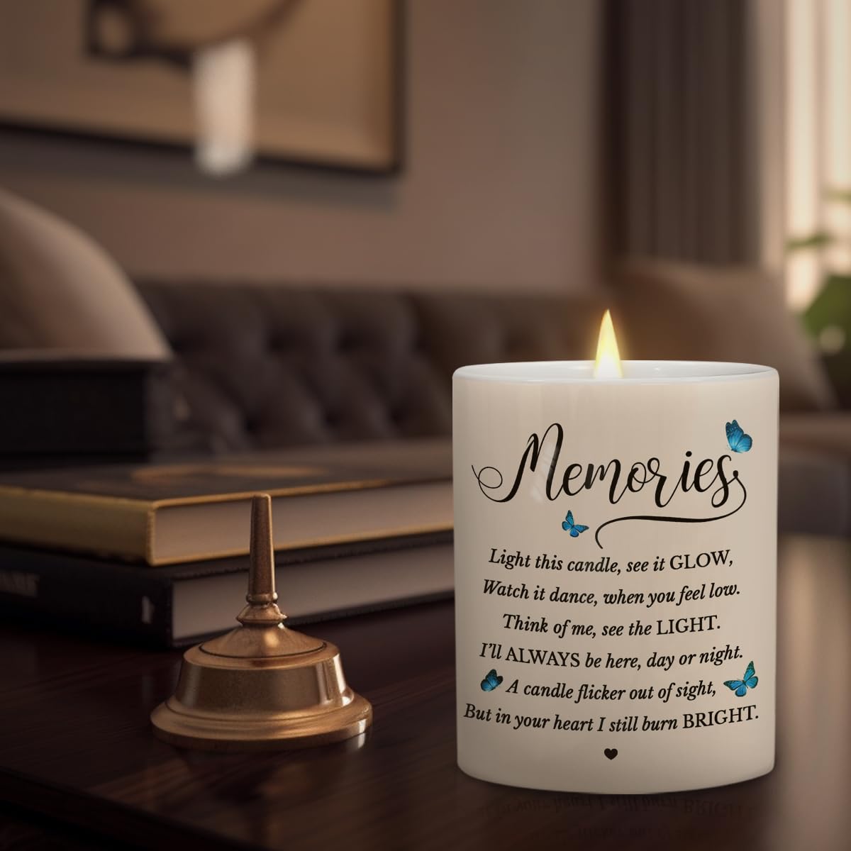 Memorial Candle for Loss of Loved One - in Loving Memory Ceramic Jar Scented Candles - Rememberance Candle Sympathy Gifts Remembrance Condolences Gifts