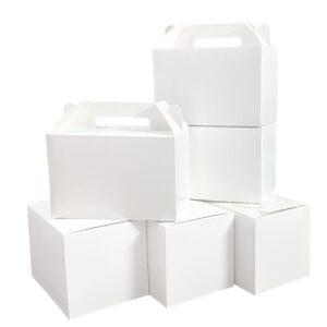 unarty large gable boxes, 30 pcs 9 x 6 x 6 inch white cardboard treat boxes for gift, party favor boxes for wedding, baby shower, birthday and other events