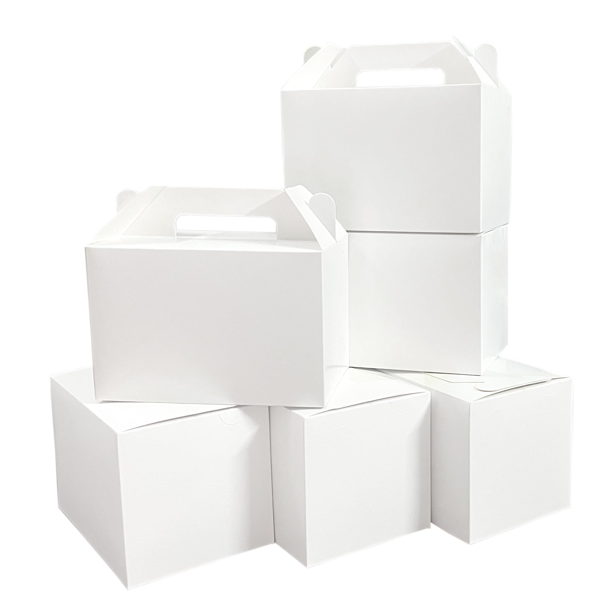 Unarty Large Gable Boxes, 30 Pcs 9 x 6 x 6 Inch White Cardboard Treat Boxes for Gift, Party Favor Boxes for Wedding, Baby Shower, Birthday and Other Events