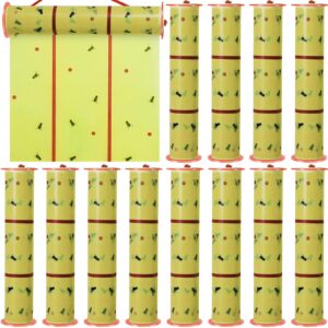 qualirey 12 rolls giant sticky fly traps 157 feet adhesive fly paper fruit fly traps outdoor indoor fly strips sticky hanging fly tapes gnat bug catcher pest killer for garage greenhouse barn stable