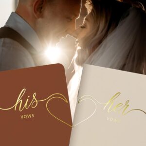 LSSH GmbH Wedding Vow Books,Original Vow Books His and Hers,Perfect Wedding Essentials for Your Wedding Day,28 Pages, 5.5" X 4" (Terracotta & beige)