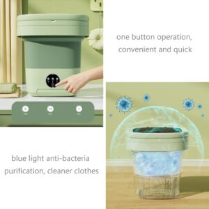 Mini Portable Washing Machine, 11L High Capacity Foldable Ultrasonic Turbo Washing Machine, Blue Light Sterilization Washer for Baby Clothes, Underwear, Sock, Towels, Home, Business