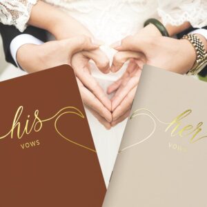 LSSH GmbH Wedding Vow Books,Original Vow Books His and Hers,Perfect Wedding Essentials for Your Wedding Day,28 Pages, 5.5" X 4" (Terracotta & beige)