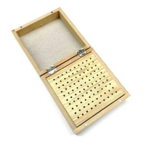 JTS Bur Holder Organizer Box Holds 100 Jewelry Burs Storage 3/32" Jewelers Bench Organizer Deluxe Box with Dual Magnetic Self Lock Lid Cover