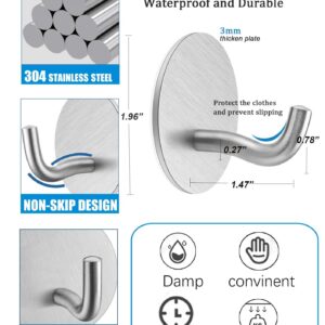 SonTiy All Metal Adhesive Hook Heavy Duty Self Adheasive Towel Hook Wall Hooks Hanging Hook for Walls No Damage Stick on Hooks, Waterproof, Home, Bathroom, Kitchen, Office, and Outdoor 5Pcs