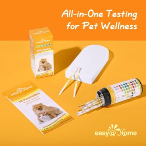 Easy@Home Pet Diabetes UTI Urine Test Strips 50 Counts, 10-in-1 Dog & Cat Urinalysis Kit Testing Glucose/Blood/Ketone/Bilirubin/pH/Protein/Urobilinogen/Nitrite/Leukocytes/SG