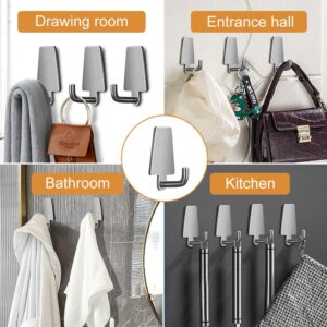 SYJINGLINK Wall Hooks for Hanging,Bath Towel Hooks ，Heavy Duty Waterproof Stainless Steel Hook,Modern Coat Hooks (Pine Hook (Silver) 8pcs)