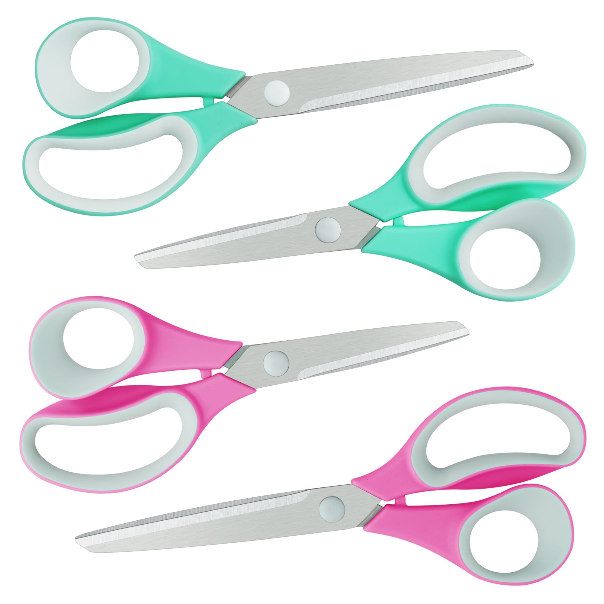 KUONIIY Scissors,Craft Scissors Bulk Pack of 4,Ultra Sharp Blade Scissors,Comfort-Grip Handles,Multipurpose Sharp Scissors for Office Home School Sewing Fabric Craft Supplies