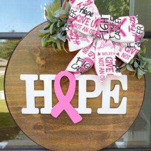 Estivaux Breast Cancer Awareness Ribbons for Crafting, Breast Cancer Awareness Wired Edge Ribbon Pink Burlap Ribbons Faith Hope Craft Ribbon for Gift Wrapping Charity Public Social Welfare Supplies