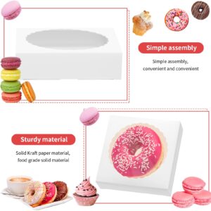 HRUNDKING 30PCS 4.3×4.3×1.18INCH Dessert Boxes Small Gift Boxes Individual Cookie Boxes Mini Bundt Cake Containers ，Boxes for Packaging, Baking Boxes Small Boxes for Treats