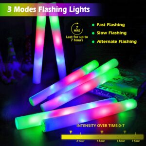 LUDILO Foam Glow Sticks Bulk Party Pack 18PCS Glow in the Dark Party Supplies for Adults Led Foam Sticks Foam Glow Sticks for KidsBirthday Wedding Dance Floor Props Concert Halloween Party Favors