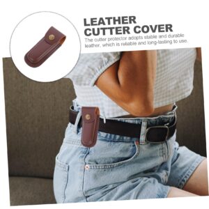 Leather Case Single Cutter Belt Cutter Holder Tool Pouch Belt Leather Guard Folding Cutter Sleeve Mora Garberg Skin Pocket Fanny Pack