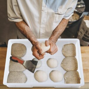 Eagrye 4-Pack Commercial Stackable Pizza Proofing Dough Box, Plastic Bread Container Dough Trays