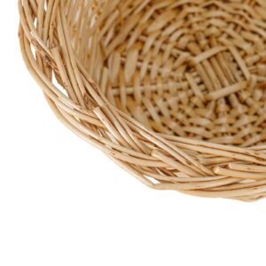 THY Collectibles Set of 3 Hand Woven Wicker Rattan Flower Baskets with Handle Harvest Baskets for Storage, Gift Baskets, Picnics, Easter Eggs, Organizing, Weddings, Markets, and More