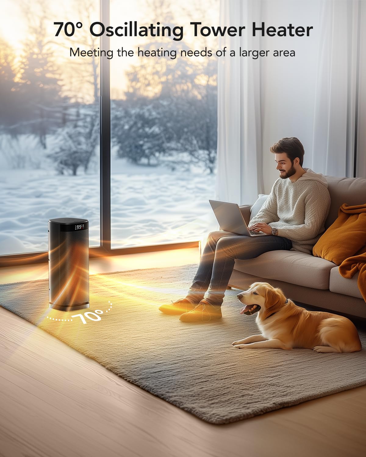 iDOO Space Heaters for Indoor Use, Portable Heater for Office, Small Bedroom & large Room, Electric Tower Heating with Remote, Ceramic Fast Heat - Calentones Eléctricos para Cuarto - christmas gifts