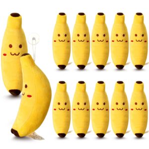 hiboom 12 pcs banana plush pillow stuffed 7.87 inch, plush toys banana pillow, cute fruit toy, soft and cute sleeping doll, suitable for a neap pillow and a lovely present for boy girl