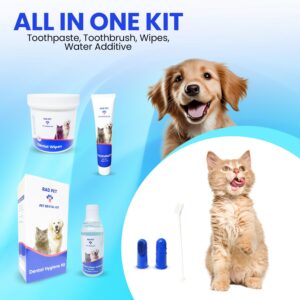 RadPet Advanced Dental Hygiene Kit for Cats & Dogs - Complete Oral Care with Toothbrush, Enzymatic Toothpaste, Dental Wipes, & Water Additive Vet Formulated Pet Toothpaste Kit