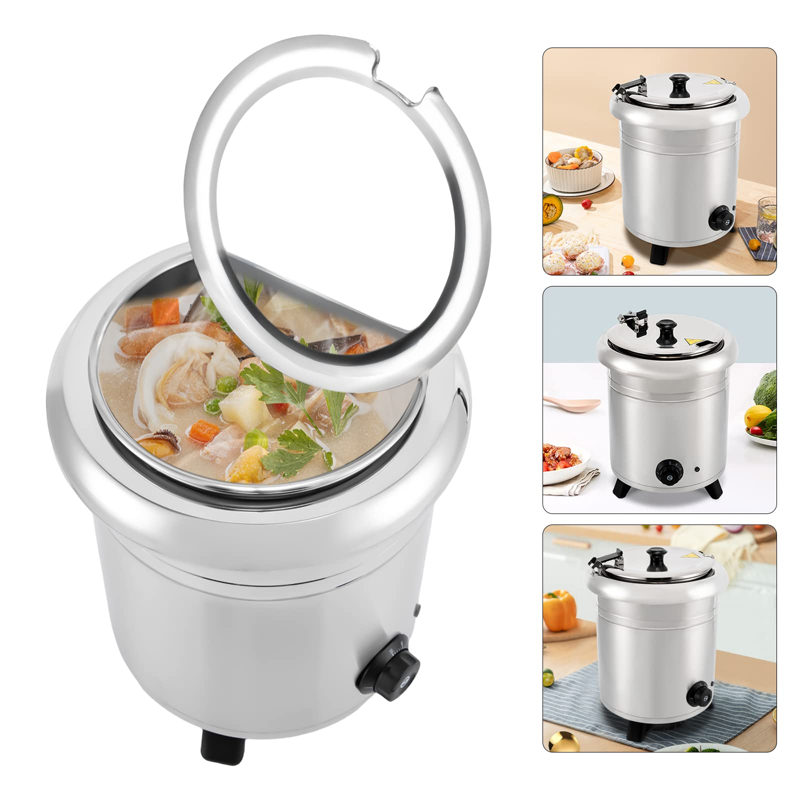 LYNICESHOP Commercial Soup Kettle, Electric Food Soup Kettle Warmer Soup Kettle 10 L Electric Countertop Food Warmer Catering Buffet Countertop Food Warmer for Home, Restaurants