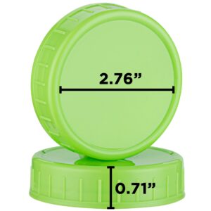 Plastic Canning Lids for Mason Jars (16 Pcs Regular-Mouth), Reusable Storage Caps w/Food-Grade Silicone Seal Rings, Colored Leak-proof Jar Lids by KapStrom