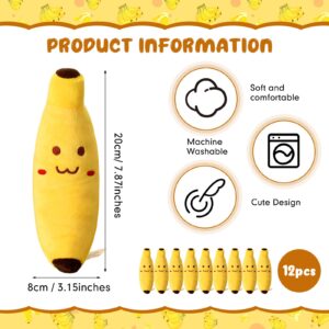 Hiboom 12 Pcs Banana Plush Pillow Stuffed 7.87 Inch, Plush Toys Banana Pillow, Cute Fruit Toy, Soft and Cute Sleeping Doll, Suitable for a Neap Pillow and a Lovely Present for Boy Girl