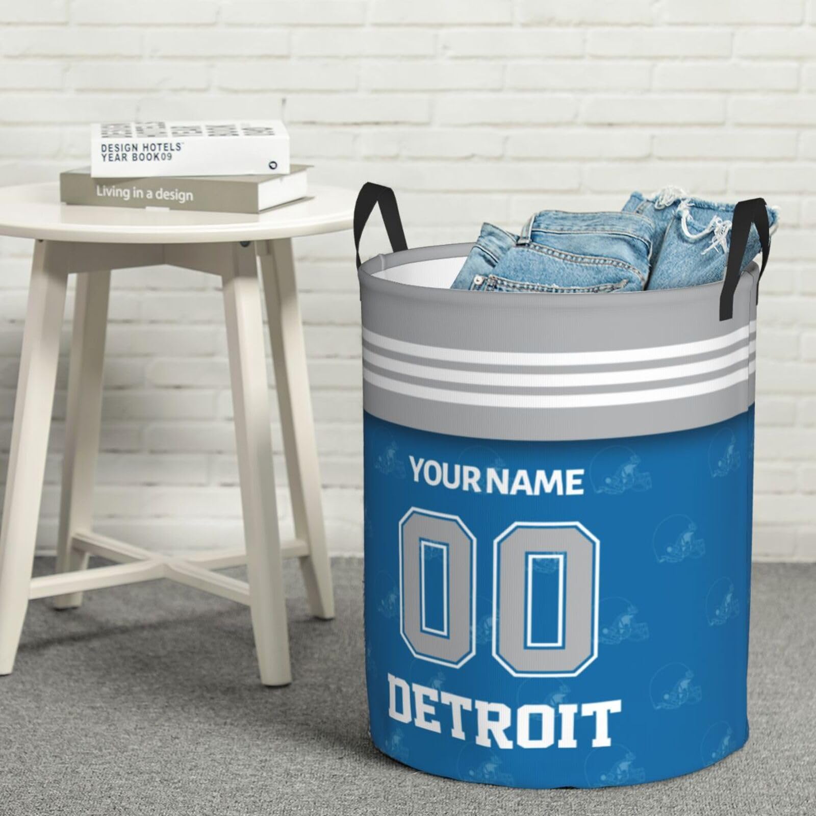 Detroit Laundry Hamper Custom Laundry Hamper with Name Number Personalized Laundry Baskets Collapsible Storage Basket for Bedroom Bathroom Football Fan Gift