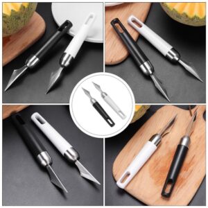 VILLCASE Fruit Carving Knife, Stainless Steel Fruit Carving Fruits Diy Graver Food Craft Engraving Cutting Tool Diy Food Carving Mold For Home Kitchen 2pcs